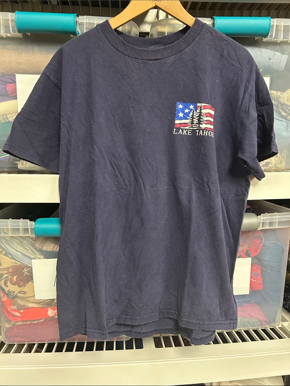 Vintage Lake Tahoe Men's Navy Graphic T‑Shirt